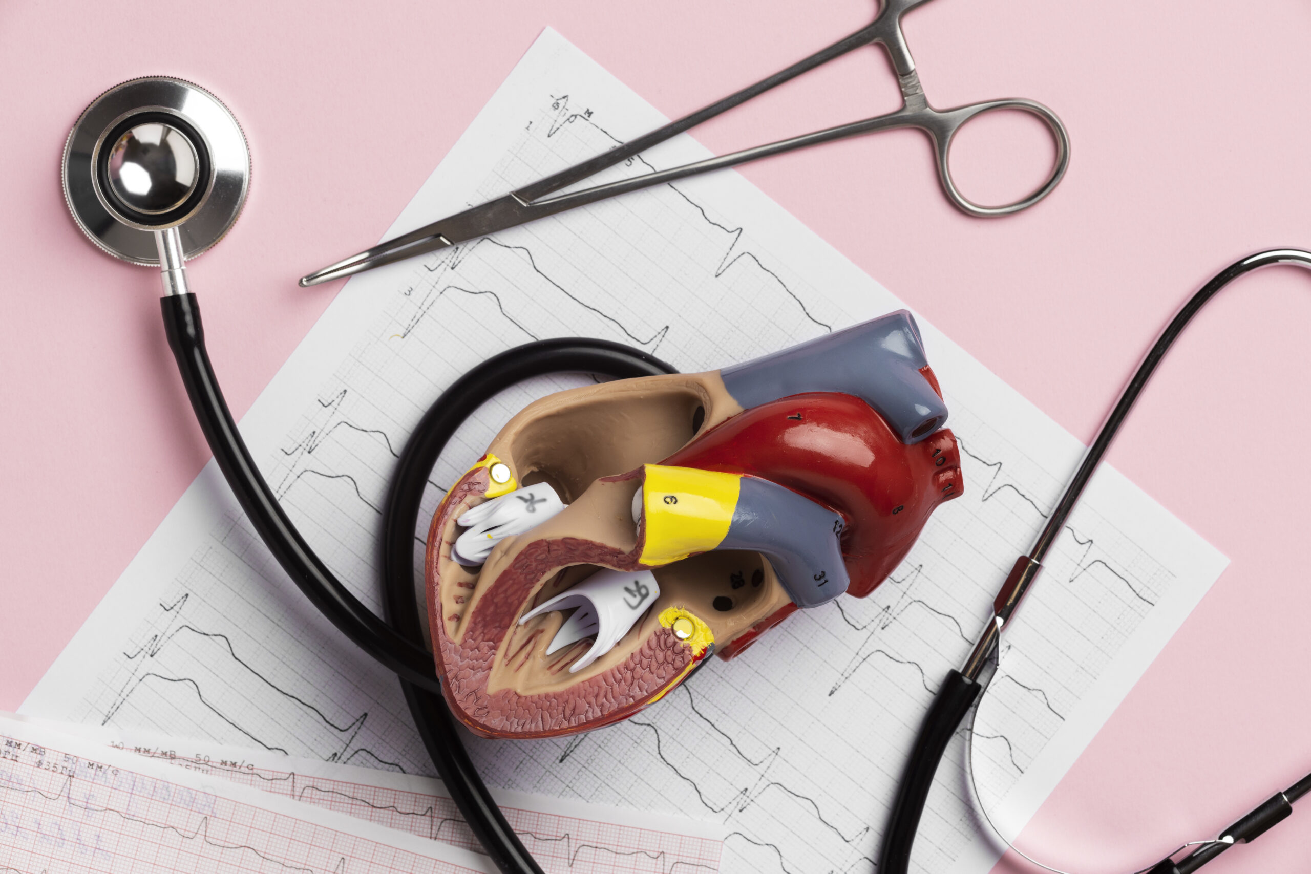 view-anatomic-heart-model-educational-purpose-with-stethoscope